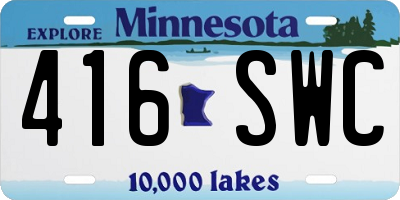 MN license plate 416SWC