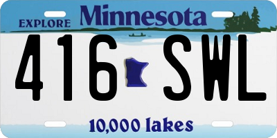 MN license plate 416SWL