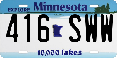 MN license plate 416SWW