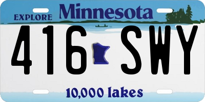 MN license plate 416SWY