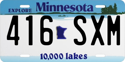 MN license plate 416SXM