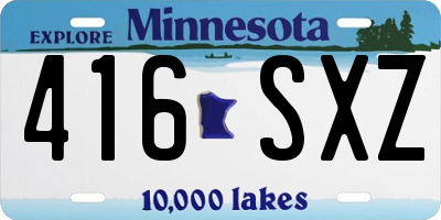 MN license plate 416SXZ
