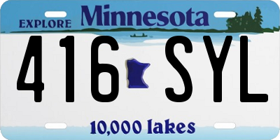 MN license plate 416SYL