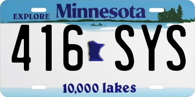 MN license plate 416SYS