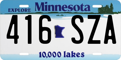 MN license plate 416SZA
