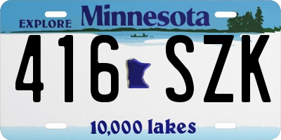 MN license plate 416SZK