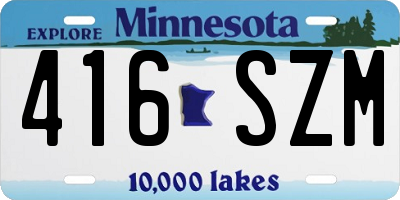 MN license plate 416SZM