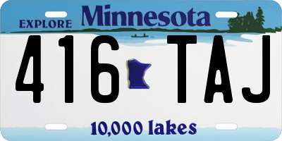 MN license plate 416TAJ
