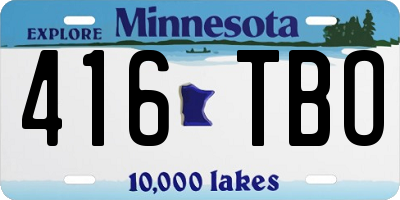 MN license plate 416TBO