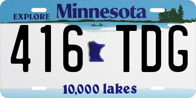 MN license plate 416TDG