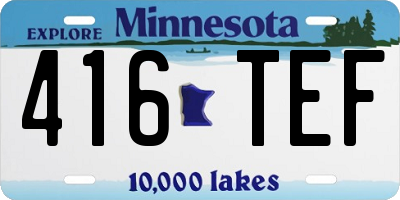 MN license plate 416TEF