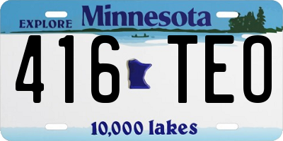 MN license plate 416TEO