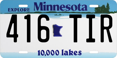 MN license plate 416TIR