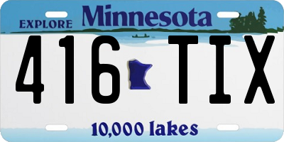MN license plate 416TIX
