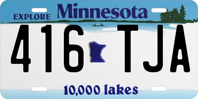 MN license plate 416TJA