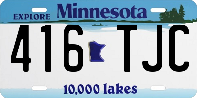 MN license plate 416TJC