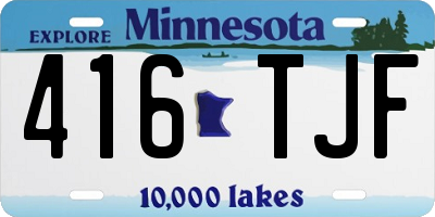 MN license plate 416TJF