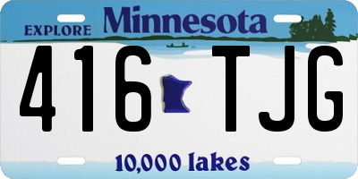 MN license plate 416TJG