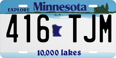 MN license plate 416TJM