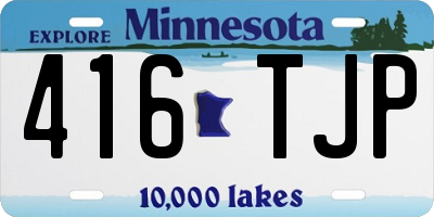 MN license plate 416TJP