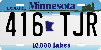 MN license plate 416TJR