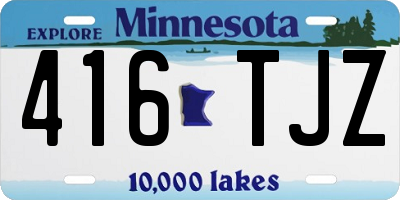 MN license plate 416TJZ