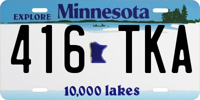 MN license plate 416TKA