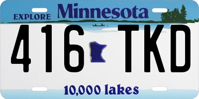 MN license plate 416TKD