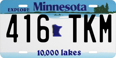 MN license plate 416TKM
