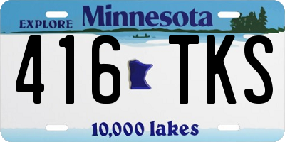 MN license plate 416TKS