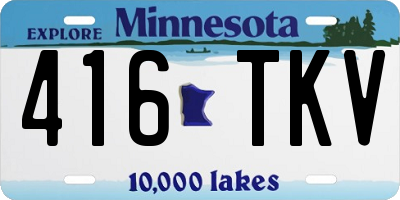 MN license plate 416TKV
