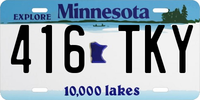 MN license plate 416TKY