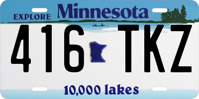 MN license plate 416TKZ