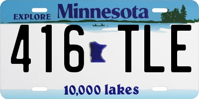 MN license plate 416TLE