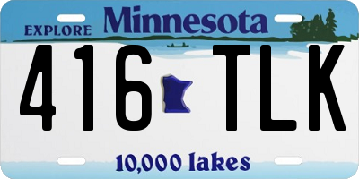 MN license plate 416TLK