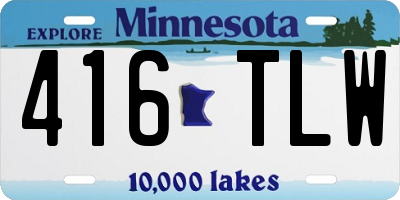MN license plate 416TLW