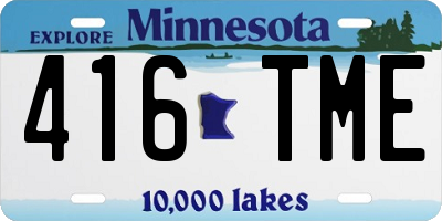 MN license plate 416TME