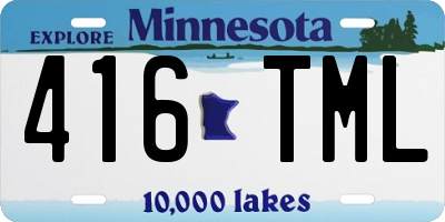MN license plate 416TML