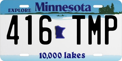 MN license plate 416TMP