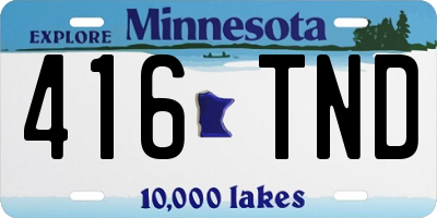 MN license plate 416TND