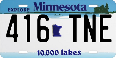 MN license plate 416TNE