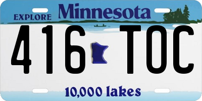 MN license plate 416TOC