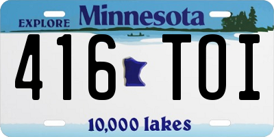 MN license plate 416TOI