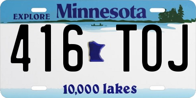 MN license plate 416TOJ