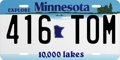 MN license plate 416TOM