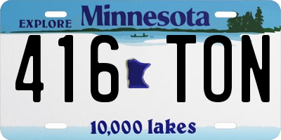 MN license plate 416TON