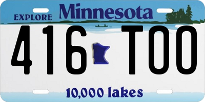 MN license plate 416TOO