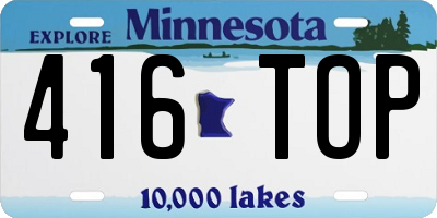 MN license plate 416TOP