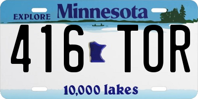 MN license plate 416TOR