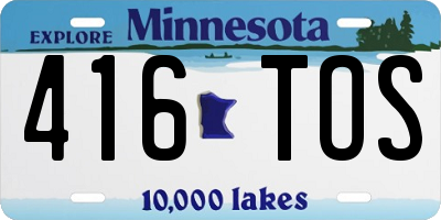 MN license plate 416TOS